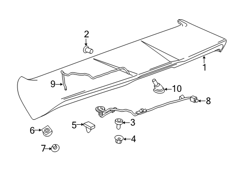 2017 Chevrolet Cruze Lift Gate - Spoiler Spoiler Assembly Nut Diagram for 39023772