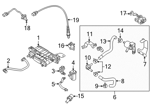2018 Hyundai Elantra Emission Components CANISTER Assembly Diagram for 31420-F2500