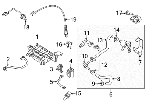 2019 Hyundai Elantra Powertrain Control Purge Control Valve Assembly Diagram for 29015-03AA0