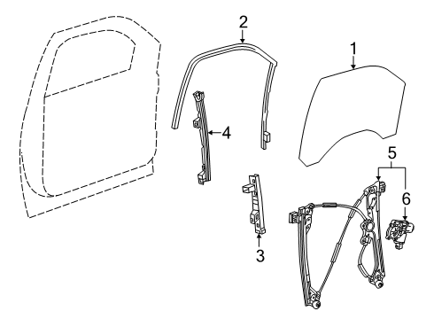 2021 Chevrolet Silverado 1500 Front Door Front Guide Diagram for 84467982