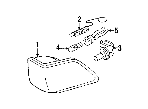 1991 Buick Century Side Marker & Signal Lamps Bulb Diagram for 9442880