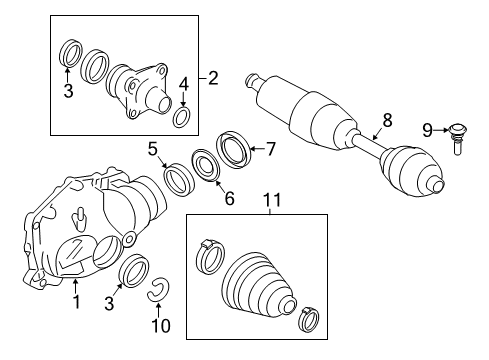 2022 BMW X3 Carrier & Front Axles Front Right Cv Axle Assembly Diagram for 31608680338