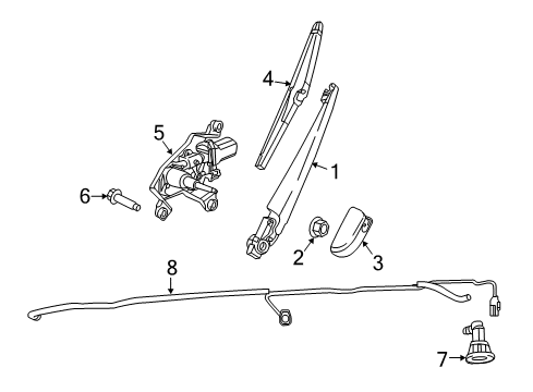 2016 Jeep Grand Cherokee Wiper & Washer Components Wiring-Spoiler Diagram for 68195821AA