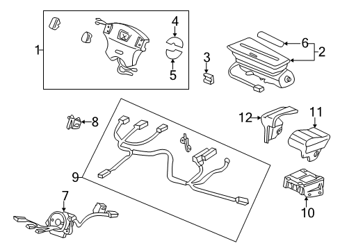 1998 Honda Civic Air Bag Components SRS Unit (Nec) Diagram for 77960-S04-N94