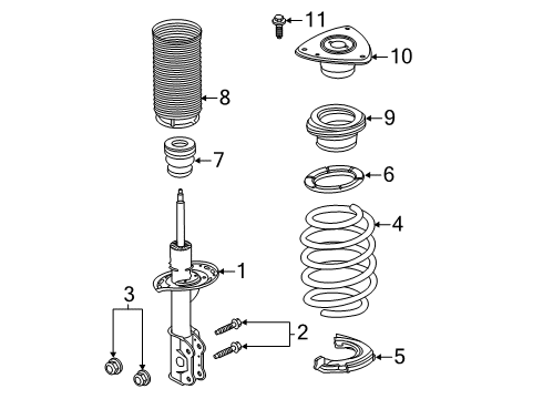 2021 Ford Explorer Struts & Components - Front Boot Diagram for LB5Z-18A047-A