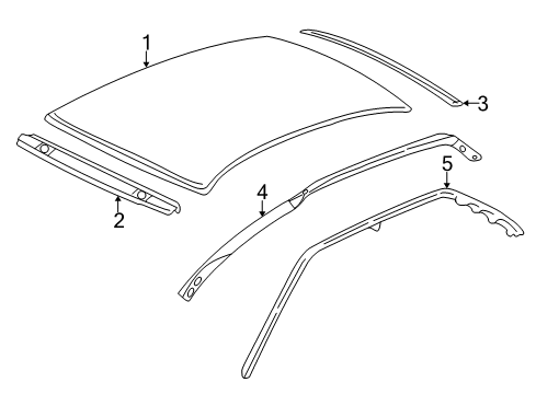 1998 Cadillac Seville Roof & Components Weatherstrip, Roof Side Rail Auxiliary Diagram for 25683737