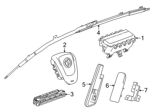 2021 Buick Envision Air Bag Components Side Sensor Diagram for 13525287