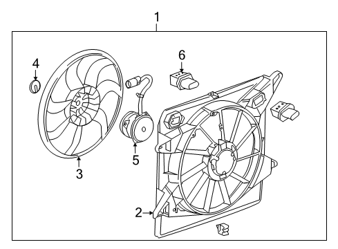 2011 Cadillac SRX Cooling System, Radiator, Water Pump, Cooling Fan Resistor Diagram for 20883035