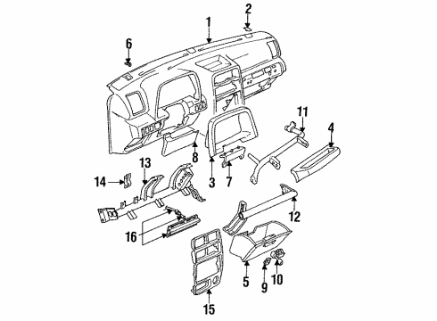 1994 Geo Tracker Instrument Panel Heater Control Dial (Black) Diagram for 30007405