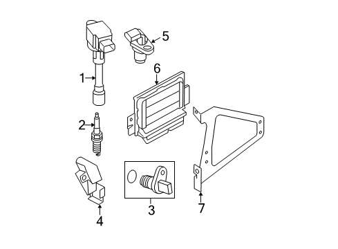 2009 Nissan Sentra Powertrain Control Engine Control Module Diagram for 23710-ZJ75A