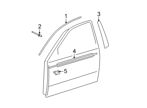 2011 Lexus IS350 Exterior Trim - Front Door Moulding, Front Door Window Frame, Rear RH Diagram for 75755-53010