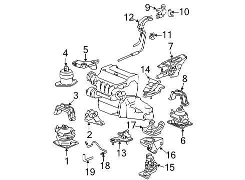 2006 Honda Accord Engine & Trans Mounting Bracket, RR. Engine Mounting Diagram for 50610-SDA-A01