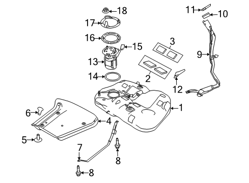 2010 Ford Taurus Fuel Supply Fuel Sender Unit Diagram for AG1Z-9A299-B