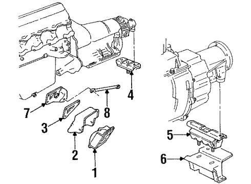 1993 GMC K2500 Engine & Trans Mounting Bracket-Trans Brace Diagram for 15529889