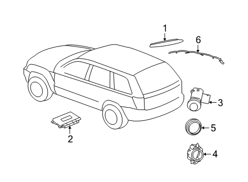 2008 Jeep Grand Cherokee Parking Aid Sensor-Park Distance Diagram for 82208246AF