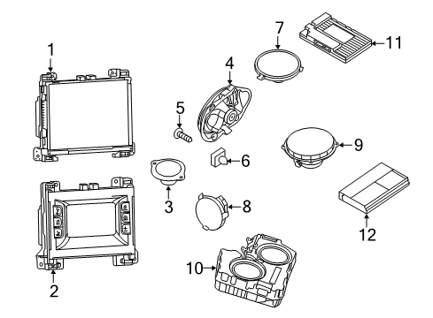 2016 Dodge Challenger Sound System Speaker-Front Diagram for 5091042AE