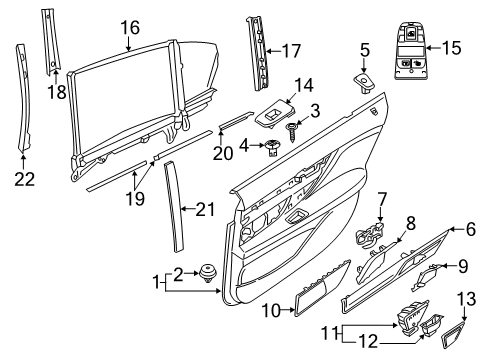 2017 BMW M760i xDrive Rear Door Power Window Motor Rear Left Diagram for 51357455083