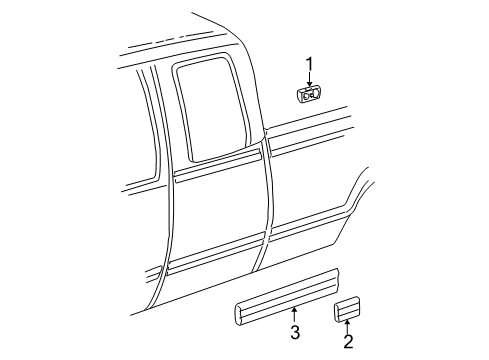 2002 Chevrolet Silverado 1500 Exterior Trim - Cab Body Side Molding Diagram for 88937516