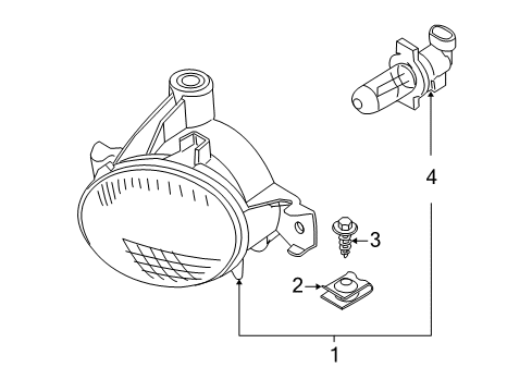 2008 BMW X5 Fog Lamps Fog Lights, Right Diagram for 63177224644