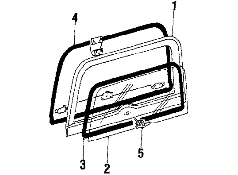 1985 Jeep CJ7 Lift Gate Door Hinge Diagram for J8128520