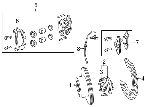 2009 Pontiac G8 Front Brakes Hose, Front Brake Diagram for 92193444