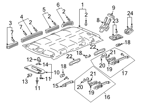 2003 Honda Pilot Interior Trim - Roof Screw, Et (5X18) Diagram for 90136-S30-003