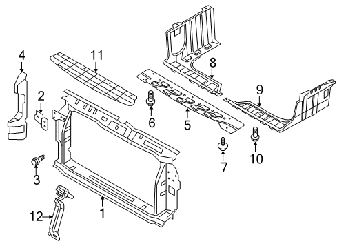 2012 Hyundai Accent Radiator Support Carrier Assembly-Front End Module Diagram for 64101-1R300
