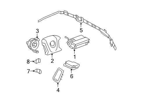 2011 Cadillac DTS Air Bag Components Side Sensor Diagram for 25758125