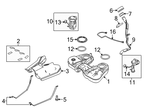 2010 Lincoln MKT Senders Filler Pipe Diagram for AA8Z-9034-F