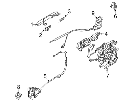 2022 Kia Carnival Lock & Hardware Handle-Rear Door Out Diagram for 83661R0710