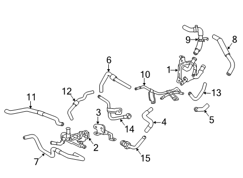 2020 Toyota Sienna Trans Oil Cooler By-Pass Hose Diagram for 16261-0P070