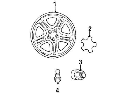 1997 Chrysler Sebring Wheels Wheel Center Cap Diagram for JY00SW7