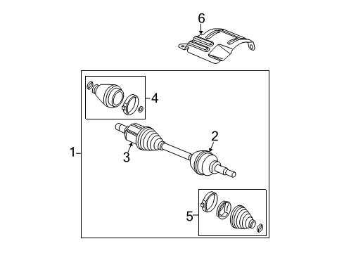 2008 Chevrolet HHR Drive Axles - Front Front Wheel Drive Shaft Assembly Diagram for 15938134