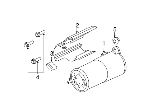 2008 Ford F-250 Super Duty Starter Mount Bolt Diagram for -W704942-S437M