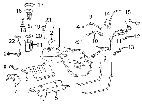 2019 Lexus LS500 Fuel Injection INJECTOR Set, Fuel Diagram for 23209-70130-03