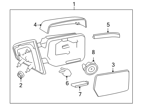 2011 Ford F-150 Mirrors Mirror Cover Diagram for 9L3Z-17D742-BAPTM