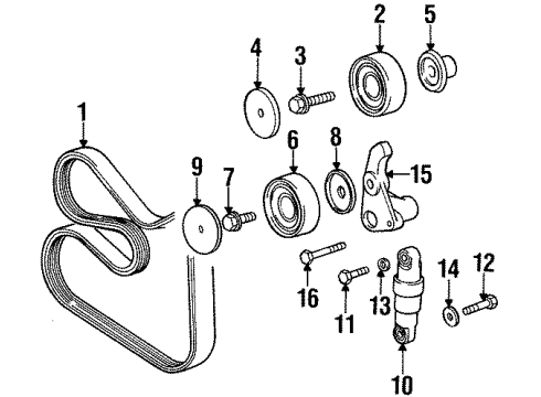 1995 BMW 318ti Belts & Pulleys Ribbed V-Belt Diagram for 11287636373