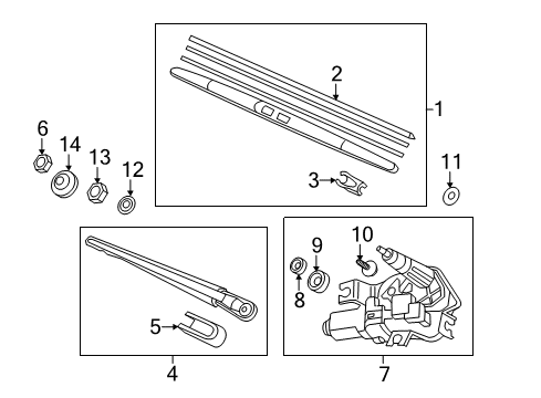 2011 Honda Odyssey Wiper & Washer Components Rubber, Blade (400MM) Diagram for 76622-S3Y-A01