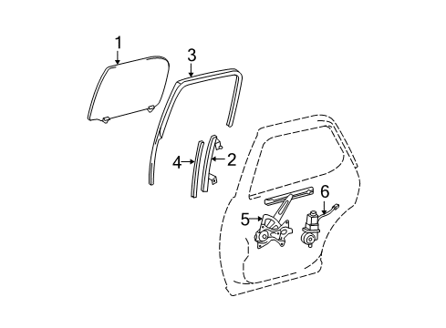 2006 Toyota Tundra Rear Door Rear Guide Diagram for 67407-0C010