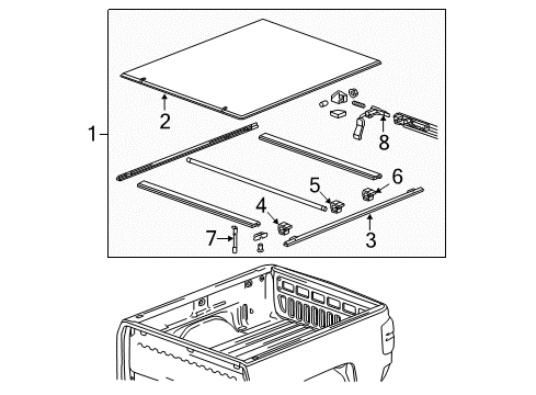 2015 Chevrolet Silverado 1500 Exterior Trim - Pick Up Box Tonneau Cover Diagram for 22772363