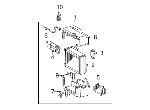 2003 Toyota Sequoia Air Conditioner Evaporator Assembly Diagram for 88510-0C030