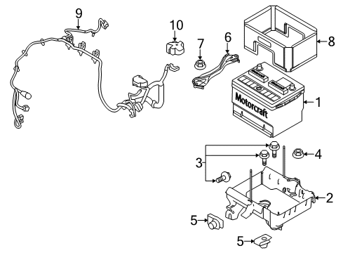 2019 Ford Police Interceptor Sedan Battery Positive Cable Diagram for GA8Z-14300-E