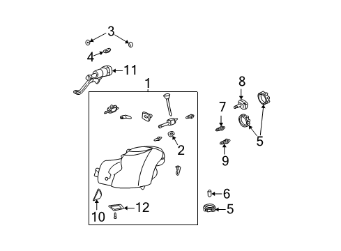 2006 Cadillac CTS Headlamps Capsule/Headlamp/Fog Lamp Headlamp Diagram for 15826021