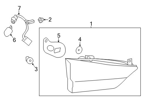 2019 Lexus RX450hL Bulbs Lens & Body, Rear Lamp Diagram for 81581-48220