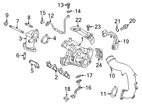 2014 Hyundai Veloster Exhaust Manifold Coupler Assembly-Tubocharger Diagram for 28280-2B710