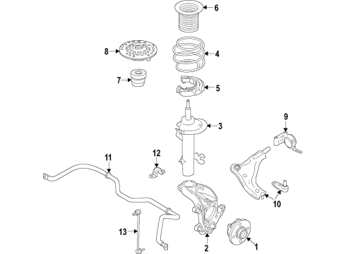 2020 BMW 228i xDrive Gran Coupe Front Suspension, Lower Control Arm, Ride Control, Stabilizer Bar, Suspension Components SPRING STRUT FRONT LEFT VDC Diagram for 37106886489