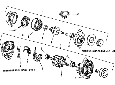 1986 Honda Civic Alternator Regulator Assembly Diagram for 31150-P01-013