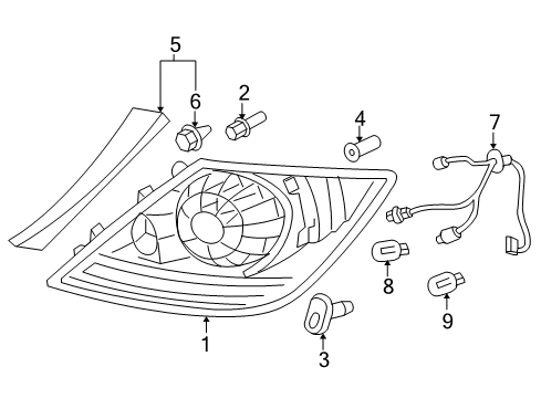 2006 Acura RL Bulbs Lamp Unit, Driver Side Tail Diagram for 33551-SJA-A01
