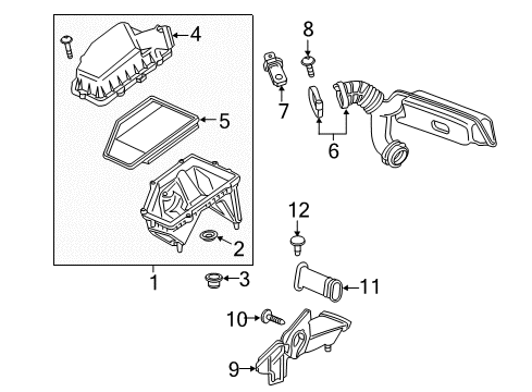 2019 Chevrolet Malibu Air Intake Inlet Duct Diagram for 84221044