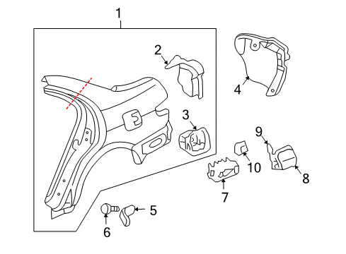 2006 Honda Accord Quarter Panel & Components Adapter, Fuel Cap Diagram for 63915-SDA-A10ZZ